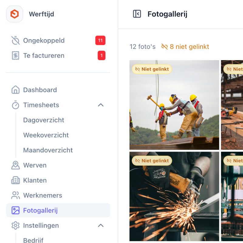 Werffoto's netjes gelinkt — geen chaos meer